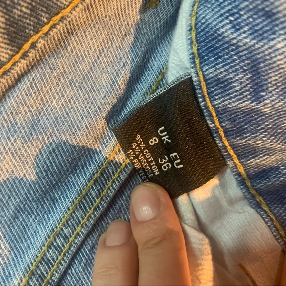 MOMOKROM light wash baggy jeans with raw hem, size 4US/8UK/36EU. NEW WITH TAGS - Picture 6 of 6